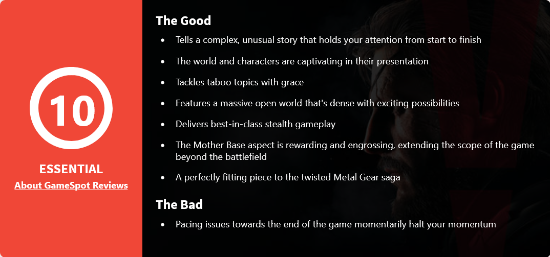 Gamespot MGSV review
